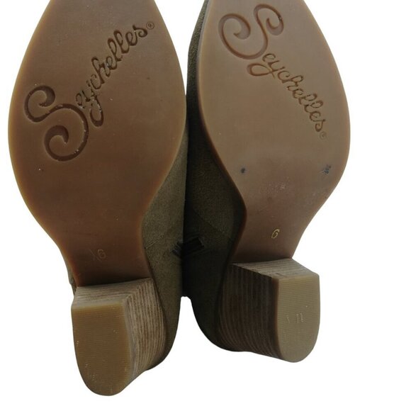 Seychelles Take Notice Tan Suede Ankle Boots Size 6 Heel Anthropologie Beige - Picture 8 of 11